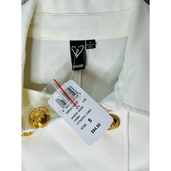 Windsor Military Double Breasted Long Coat SMALL Full Circle Vanilla Girl NWT - Picture 5 of 13